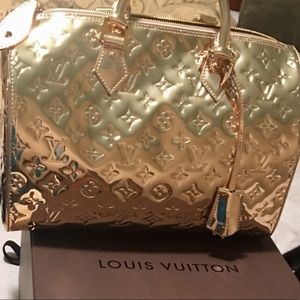 Louis Vuitton Go͏l͏d mirior mirror speedy 30 bag